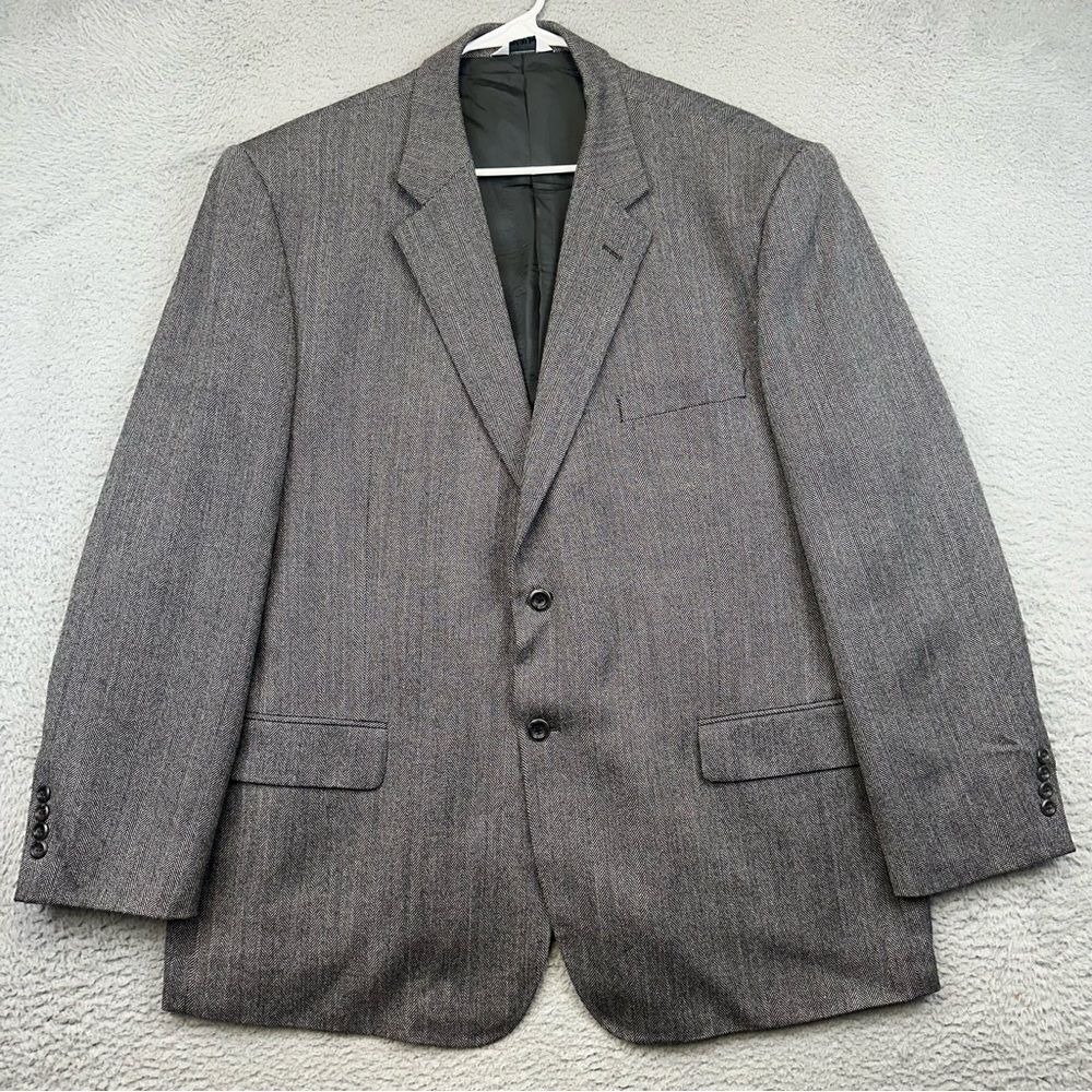 Joseph Feiss Blazer Mens 50R Gray Lambs‎ Wool 2 Button Business Casual Office